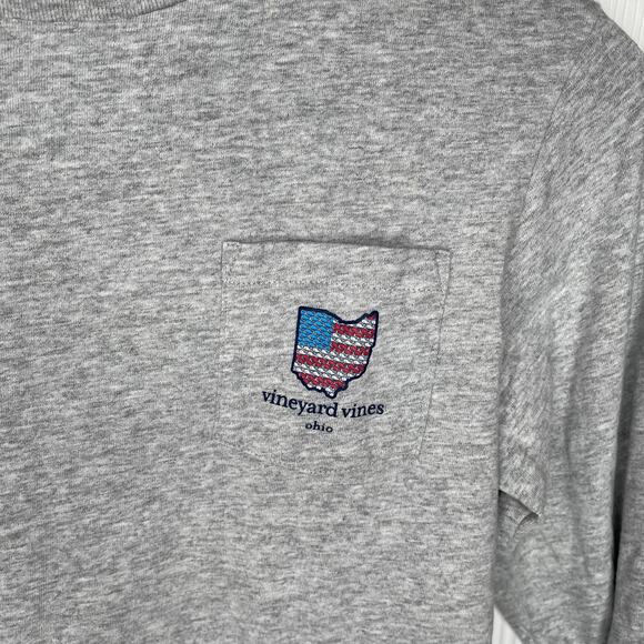 Vineyard Vines Kids Long-Sleeve Ohio State Icon T-Shirt Kids Boys Gray Sz Medium - Picture 8 of 9